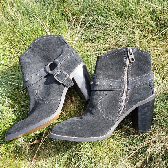 Coach Black Suede Moto Booties - Picture 5 of 8